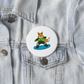 Badge Rond 7,6 Cm Fox en Snowboard avec Snowboard (En situation)