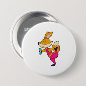 Badge Rond 7,6 Cm Fox Fitness Dumbbell (Devant & derrière)