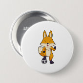 Badge Rond 7,6 Cm Fox Soccer player Soccer (Devant & derrière)