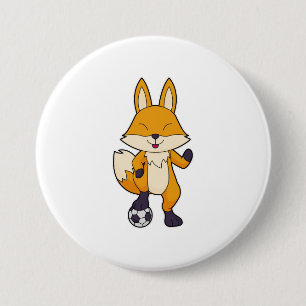 Badge Rond 7,6 Cm Fox Soccer player Soccer
