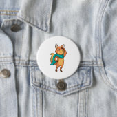 Badge Rond 7,6 Cm Fox with Scarf (En situation)