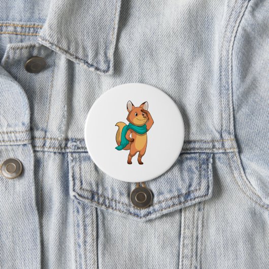Badge Rond 7,6 Cm Fox with Scarf (En situation)
