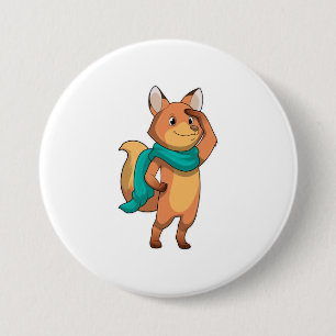 Badge Rond 7,6 Cm Fox with Scarf
