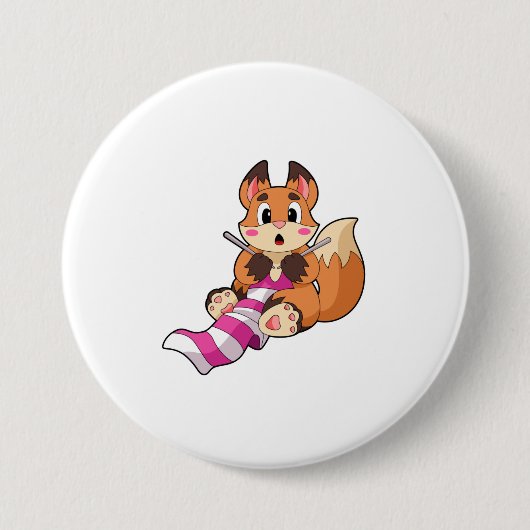 Badge Rond 7,6 Cm Fox with Scarf (Devant)
