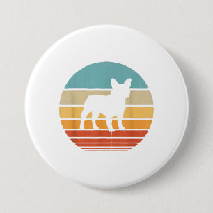 Badge Rond 7,6 Cm Français Bulldog Silhouette 60s les années 70 Amou
