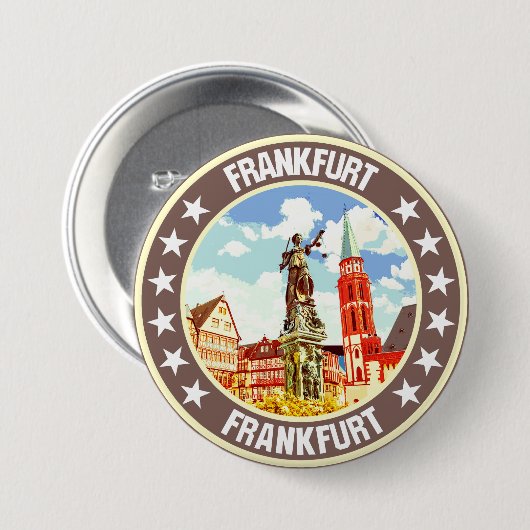 Badge Rond 7,6 Cm Francfort (Devant & derrière)