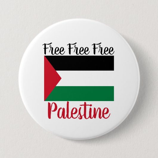 Badge Rond 7,6 Cm Free Free Palestine (Devant)