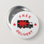 Badge Rond 7,6 Cm Free Shipping Delivery Truck (Devant & derrière)