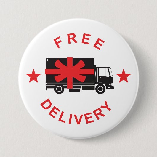 Badge Rond 7,6 Cm Free Shipping Delivery Truck (Devant)
