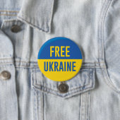 Badge Rond 7,6 Cm Free Ukraine (En situation)