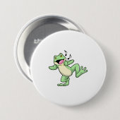 Badge Rond 7,6 Cm Frog Music Dance (Devant & derrière)