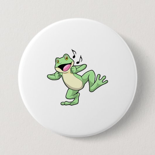 Badge Rond 7,6 Cm Frog Music Dance (Devant)