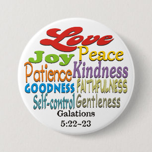 Badge Rond 7,6 Cm Fruit du ~ de Saint-Esprit