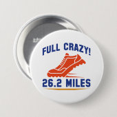 Badge Rond 7,6 Cm Full Crazy 26,2 Miles (Devant & derrière)