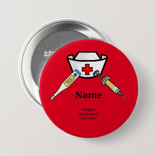 Badge Rond 7,6 Cm Fun Nurse Button to Customize (Devant & derrière)