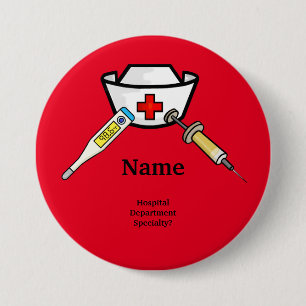 Badge Rond 7,6 Cm Fun Nurse Button to Customize