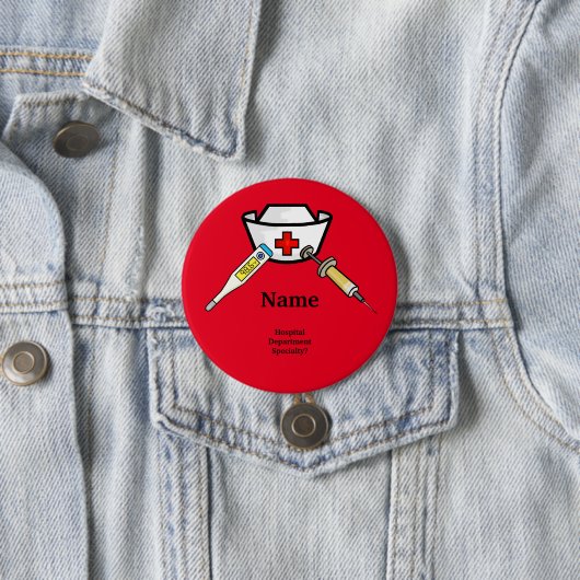 Badge Rond 7,6 Cm Fun Nurse Button to Customize (En situation)