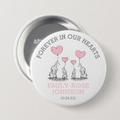 Badge Rond 7,6 Cm Funérailles Dans La Mémoire De L'Amour | Eléphants (Devant & derrière)