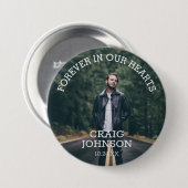 Badge Rond 7,6 Cm Funérailles Dans La Mémoire De L'Amour | Photo (Devant & derrière)