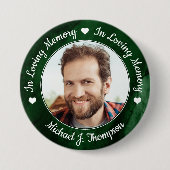 Badge Rond 7,6 Cm Funérailles Marbre vert Amour Mémoire (Devant)