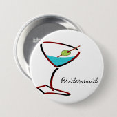 Badge Rond 7,6 Cm Funky martini rouge Bridesmaid Faveurs (Devant & derrière)