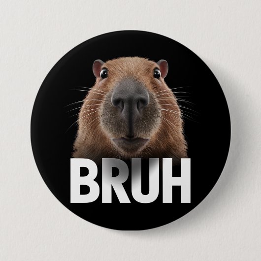 Badge Rond 7,6 Cm Funny Capybara Bruh (Devant)