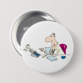 Badge Rond 7,6 Cm Funny Cartoon Comptable Bureau Humour (Devant & derrière)