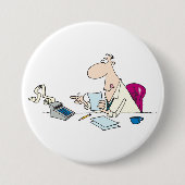Badge Rond 7,6 Cm Funny Cartoon Comptable Bureau Humour (Devant)