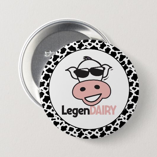Badge Rond 7,6 Cm Funny Cow Pun (Devant & derrière)