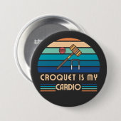 Badge Rond 7,6 Cm funny croquet (Devant & derrière)