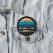 Badge Rond 7,6 Cm funny croquet (En situation)