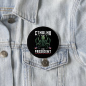 Badge Rond 7,6 Cm Funny Elections 2024 Cthulhu pour le président (En situation)