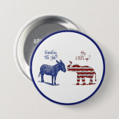 Badge Rond 7,6 Cm Funny Elections Theme Pro Democrats Biden 2024 (Devant & derrière)