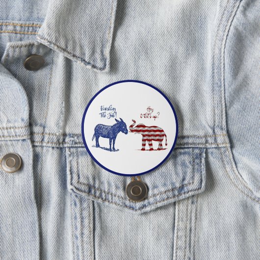 Badge Rond 7,6 Cm Funny Elections Theme Pro Democrats Biden 2024 (En situation)