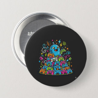 Badge Rond 7,6 Cm Funny Gaming Never Ends