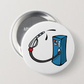 Badge Rond 7,6 Cm Funny Gas Pump Fuel Station (Devant & derrière)
