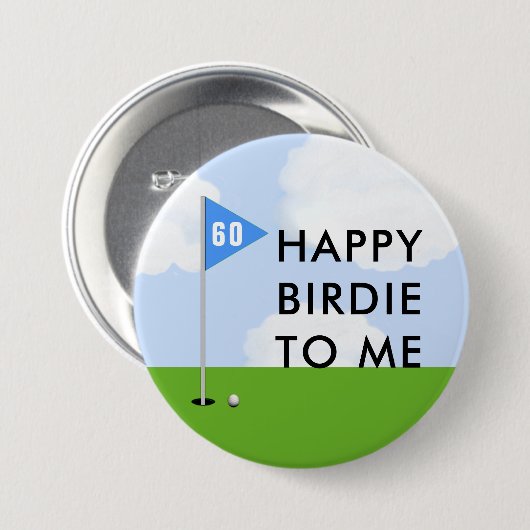 Badge Rond 7,6 Cm Funny Golf Anniversaire (Devant & derrière)