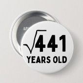 Badge Rond 7,6 Cm Funny Math 21e anniversaire (Devant & derrière)