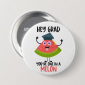 Badge Rond 7,6 Cm Funny Melon Pun Graduation (Devant & derrière)