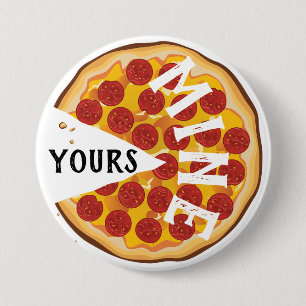 Badge Rond 7,6 Cm Funny pepperoni pizza mignonne foodie