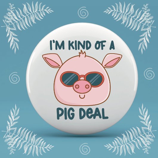 Badge Rond 7,6 Cm Funny Pig Pun