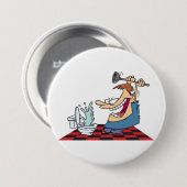 Badge Rond 7,6 Cm Funny Plumber with Toilet Plunge Humor (Devant & derrière)