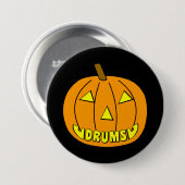 Badge Rond 7,6 Cm Fûts Halloween Citrouille (Devant & derrière)