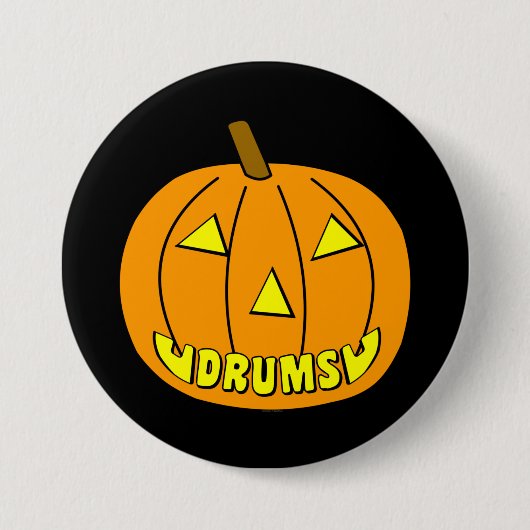 Badge Rond 7,6 Cm Fûts Halloween Citrouille (Devant)