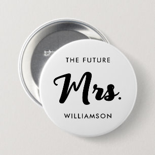 Badge Rond 7,6 Cm Futur Noms De Famille Madame Mariée