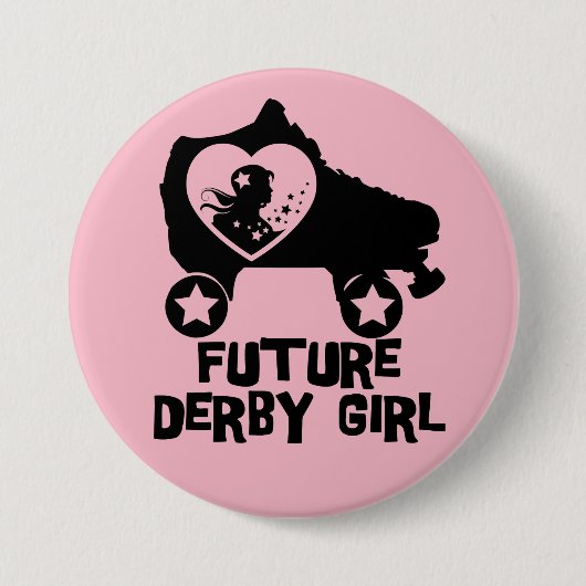 Badge Rond 7,6 Cm Future fille de Derby, conception de patinage de (Devant)