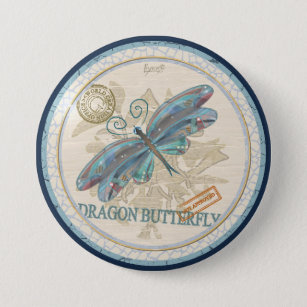 Badge Rond 7,6 Cm G Bureau de création libellule