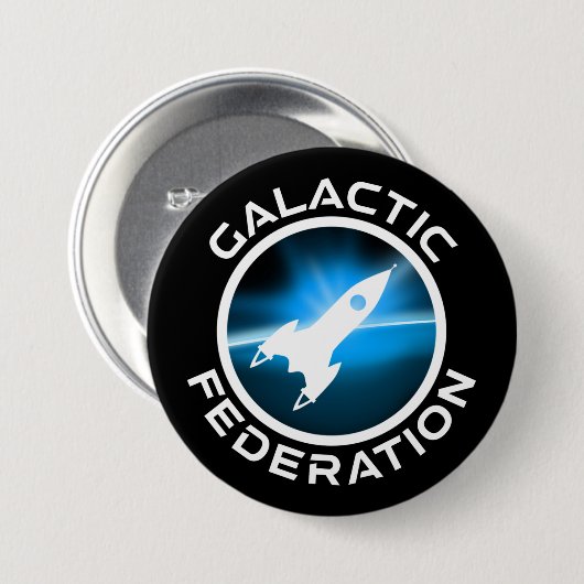 Badge Rond 7,6 Cm Galactic Federation Logo (Devant & derrière)