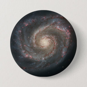 Badge Rond 7,6 Cm Galaxie à bulles (espace) (univers) (Messier 51A)