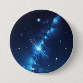 Badge Rond 7,6 Cm Galaxie céleste bleue des étoiles (Devant)